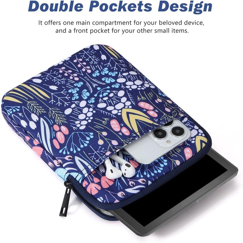 Dadanism 6-7 Inch Universal Padded Sleeve for 7" Colorsoft Signature Edition eReader 2024 and 6" eReader Book, Protective Sleeve Pouch Bag Carrying Case for Kobo E-Reader, Night Blue - Image 4